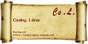 Csaby Léna névjegykártya